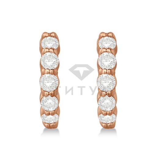 Серьги Конго (кольца) из красного золота с муассанитами