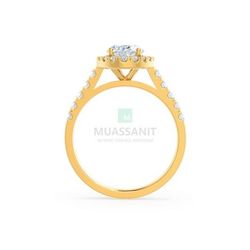 Помолвочное кольцо из желтого золота с муассанитом