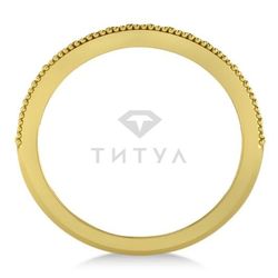 Женское обручальное кольцо из желтого золота с муассанитами