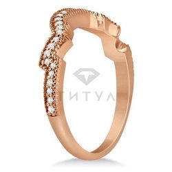 Женское кольцо из красного золота с муассанитами