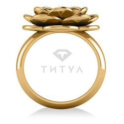 Женское кольцо из желтого золота с муассанитами