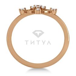 Женское кольцо из красного золота с муассанитами