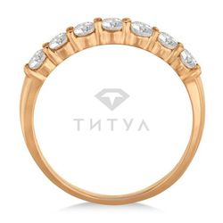 Женское обручальное кольцо из красного золота с муассанитами