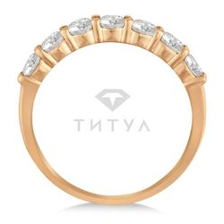 Женское обручальное кольцо из красного золота с муассанитами
