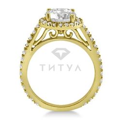 Комплект колец из желтого золота с муассанитами