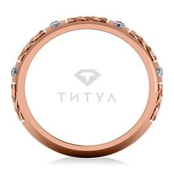 Мужское кольцо из красного золота с муассанитами
