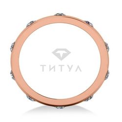Мужское кольцо из красного золота с муассанитами