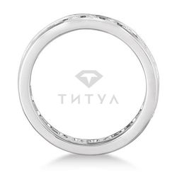 Обручальное кольцо из белого золота с муассанитами