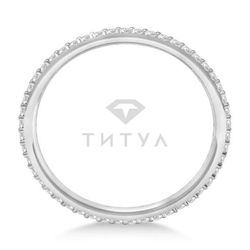Обручальное кольцо из белого золота с муассанитами