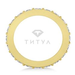 Обручальное кольцо из желтого золота с муассанитами