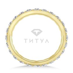 Обручальное кольцо из желтого золота с муассанитами