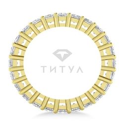 Обручальное кольцо из желтого золота с муассанитами
