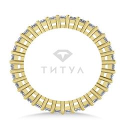 Обручальное кольцо из желтого золота с муассанитами