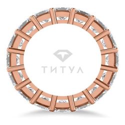 Обручальное кольцо из красного золота с муассанитами