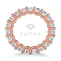 Обручальное кольцо из красного золота с муассанитами