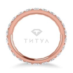 Обручальное кольцо из красного золота с муассанитами