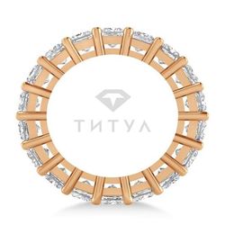 Обручальное кольцо из красного золота с муассанитами