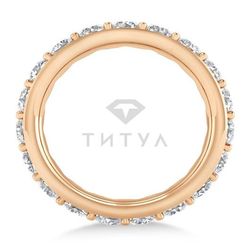 Обручальное кольцо из красного золота с муассанитами