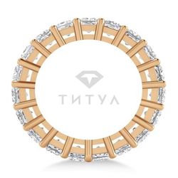 Обручальное кольцо из красного золота с муассанитами