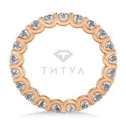 Обручальное кольцо из красного золота с муассанитами