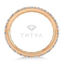 Обручальное кольцо из красного золота с муассанитами