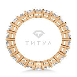 Обручальное кольцо из красного золота с муассанитами