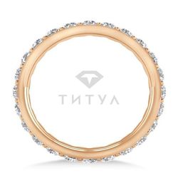 Обручальное кольцо из красного золота с муассанитами