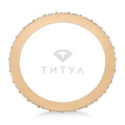 Обручальное кольцо из красного золота с муассанитами