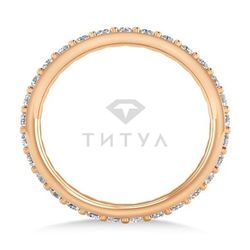 Обручальное кольцо из красного золота с муассанитами