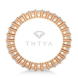 Обручальное кольцо из красного золота с муассанитами