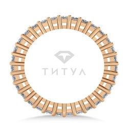 Обручальное кольцо из красного золота с муассанитами