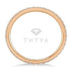 Обручальное кольцо из красного золота с муассанитами