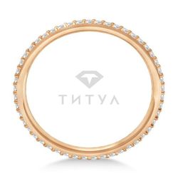 Обручальное кольцо из красного золота с муассанитами