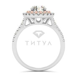 Помолвочное кольцо из золота двух цветов с муассанитами