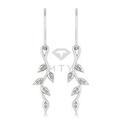 Серьги из белого золота с муассанитами
