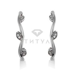 Серьги из белого золота с муассанитами