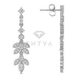 Серьги из белого золота с муассанитами