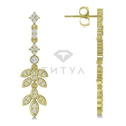 Серьги из желтого золота с муассанитами