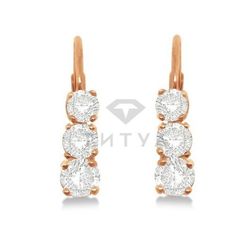 Серьги из красного золота с муассанитами