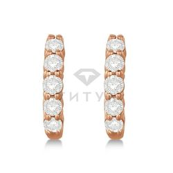 Серьги Конго (кольца) из красного золота с муассанитами