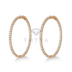 Серьги Конго (кольца) из красного золота с муассанитами