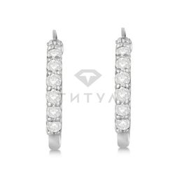 Серьги Конго (кольца) из белого золота с муассанитами