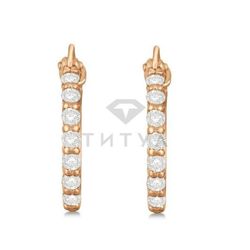 Серьги Конго (кольца) из красного золота с муассанитами