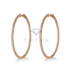 Серьги Конго (кольца) из красного золота с муассанитами