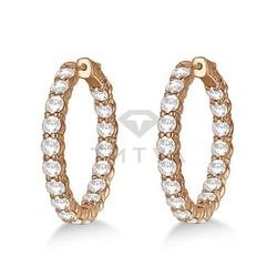 Серьги Конго (кольца) из красного золота с муассанитами