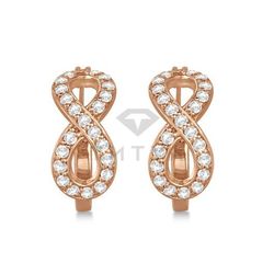 Серьги Конго (кольца) из красного золота с муассанитами