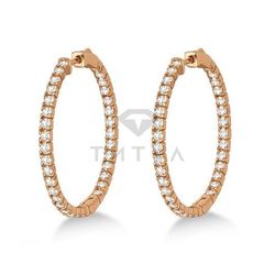 Серьги Конго (кольца) из красного золота с муассанитами