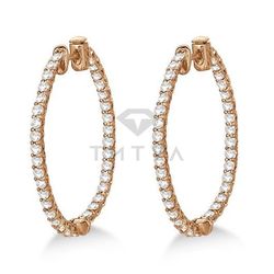 Серьги Конго (кольца) из красного золота с муассанитами