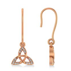 Серьги  из красного золота  с муассанитами