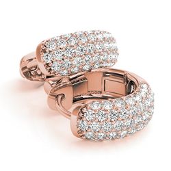 Серьги  из красного золота  с муассанитами